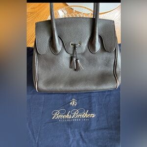 Brooks Brothers Black Leather Shoulder Bag